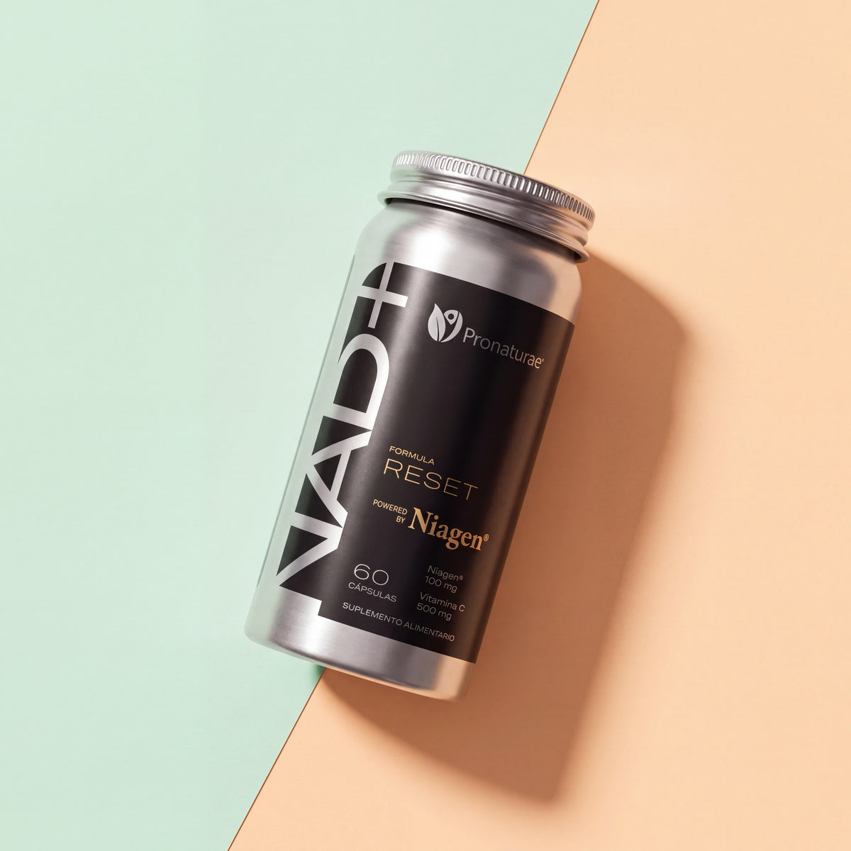 NAD+ Formula RESET sobre fondo pastel